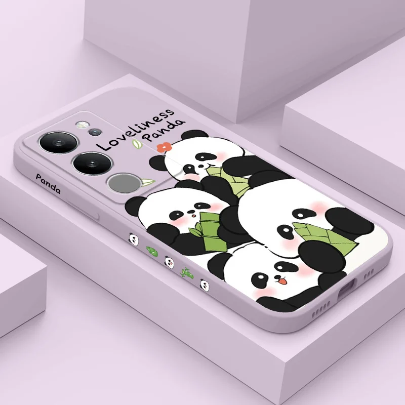 

Cute Giant Panda Phone Case For VIVO V50 V40 V30 V29 V29E V27 V27E V23 V23E V21 V20 Y20 Y12 Y21 Y22 Pro Silicone Cover