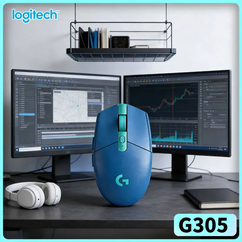 Logitech G305 LIGHTSPEED Wireless Mouse, 12000 DPI HERO, 6 Custom Buttons, 250h Battery, 99g, PC Mac Gaming