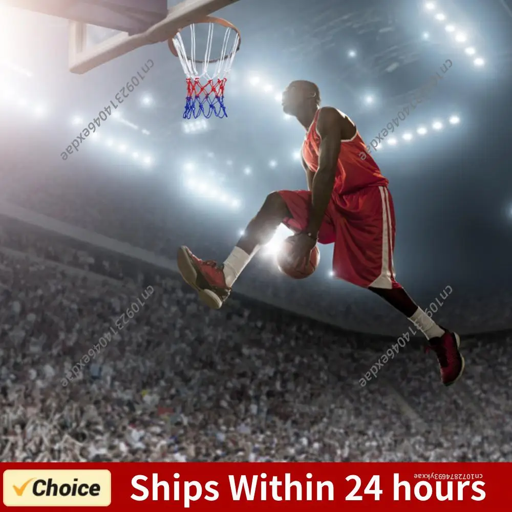 

Basketball Net All-Weather Basketball Net Red+White+Blue Tri-Color Basketball Hoop Net Powered Basketball Hoop Basket Rim Net