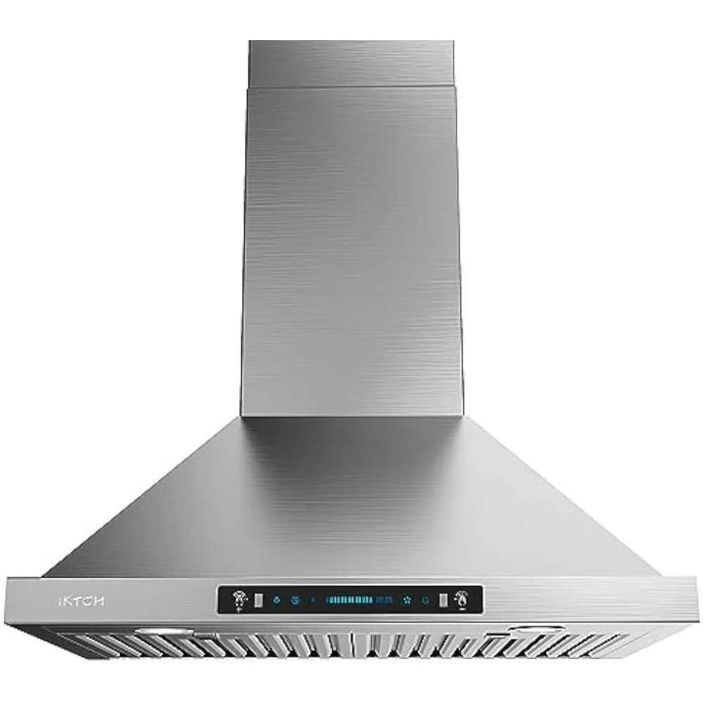 Wall Mount Range Hood 900 CFM Ducted, Kitchen Chimney Vent Stainless Steel with Gesture Sensing & Touch Control Switch Panel