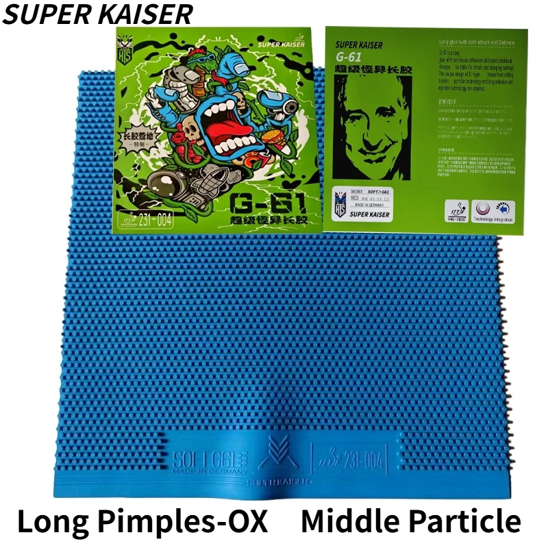 super-kaiser-g61-ox-table-tennis-rubber-long-pimples-middle-particle-colorful-ping-ping-rubber-super-weird-sinking-resistant