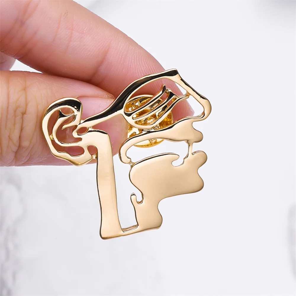 סיכת גולגולגולת חלול מתכת מצופה כסף סיכת צבע לבן מעיל קישוט תכשיטים אביזרים לאחות רופא