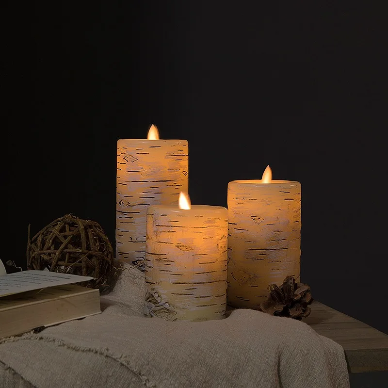 Flameless Candles Set of 3 ,D 3\