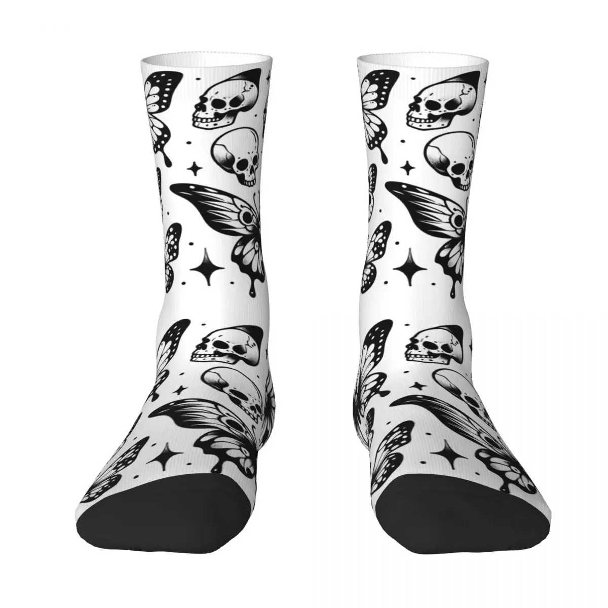

American Traditional Butterfly Tattoo Flash Pattern Socks Super Soft Stockings All Season Long Socks for Unisex Christmas Gifts