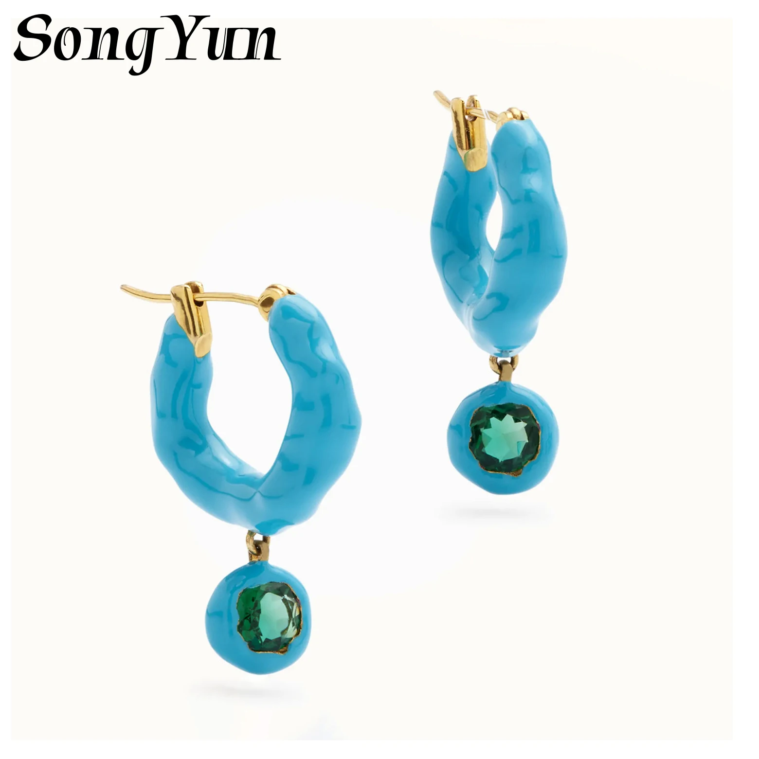 

SongYun Jewelry MHT Quality Brass Stud Earrings Dangle CZ 7A Zircon Elegant Her Gift Women Earring Jewelry