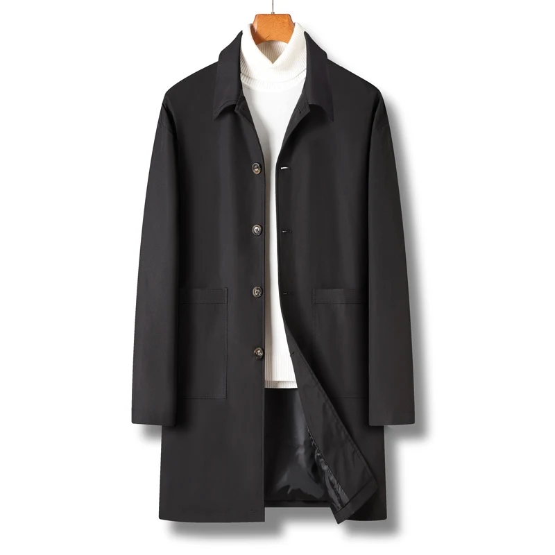 ผู้ชายหลวมสบายๆแจ็คเก็ตแฟชั่นเสื้อแจ็คเก็ตบุรุษเปิดลงปกเสื้อลําลองฤดูใบไม้ผลิฤดูใบไม้ร่วง Windbreaker ชายเสื้อผ้า