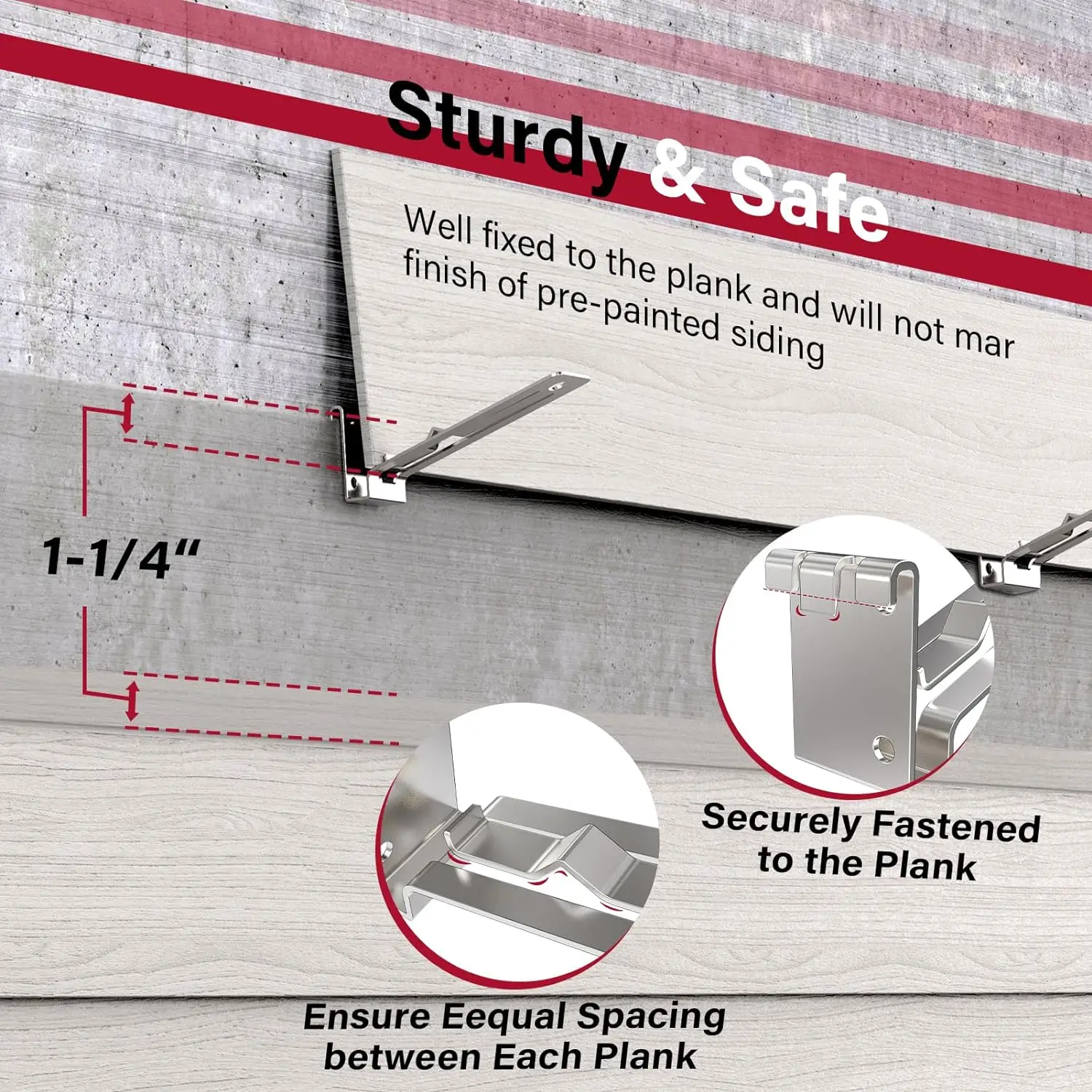 Steel Siding Installation Tool Fiber Cement Siding Overlap Kit 1-1/4-In Heavy Duty Siding For 5/16In Hardware Siding Support