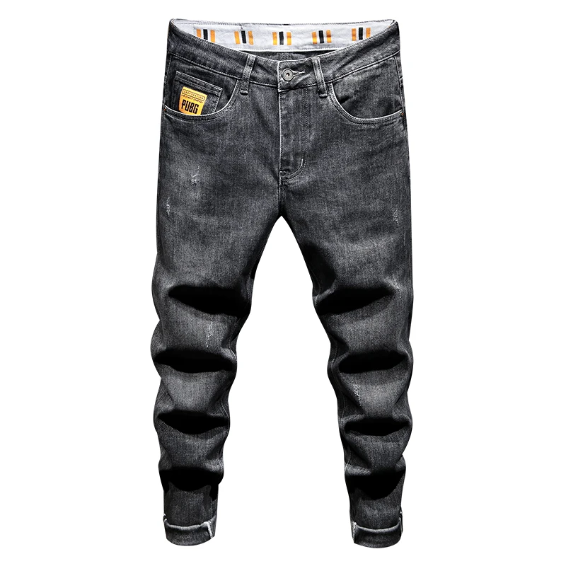

Men's Black Autumn Jeans Fashion Streetwear Personality Soft Slim Stretch All-match Pants Trousers Korean Version High Quality