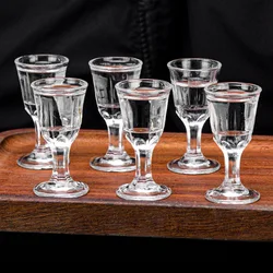 6pcs Set Small Glasses Household Spirits Cup Luxury Glass Sets Shot Glass Baijiu Goblet Drinkware Transparent Wine Cups Party