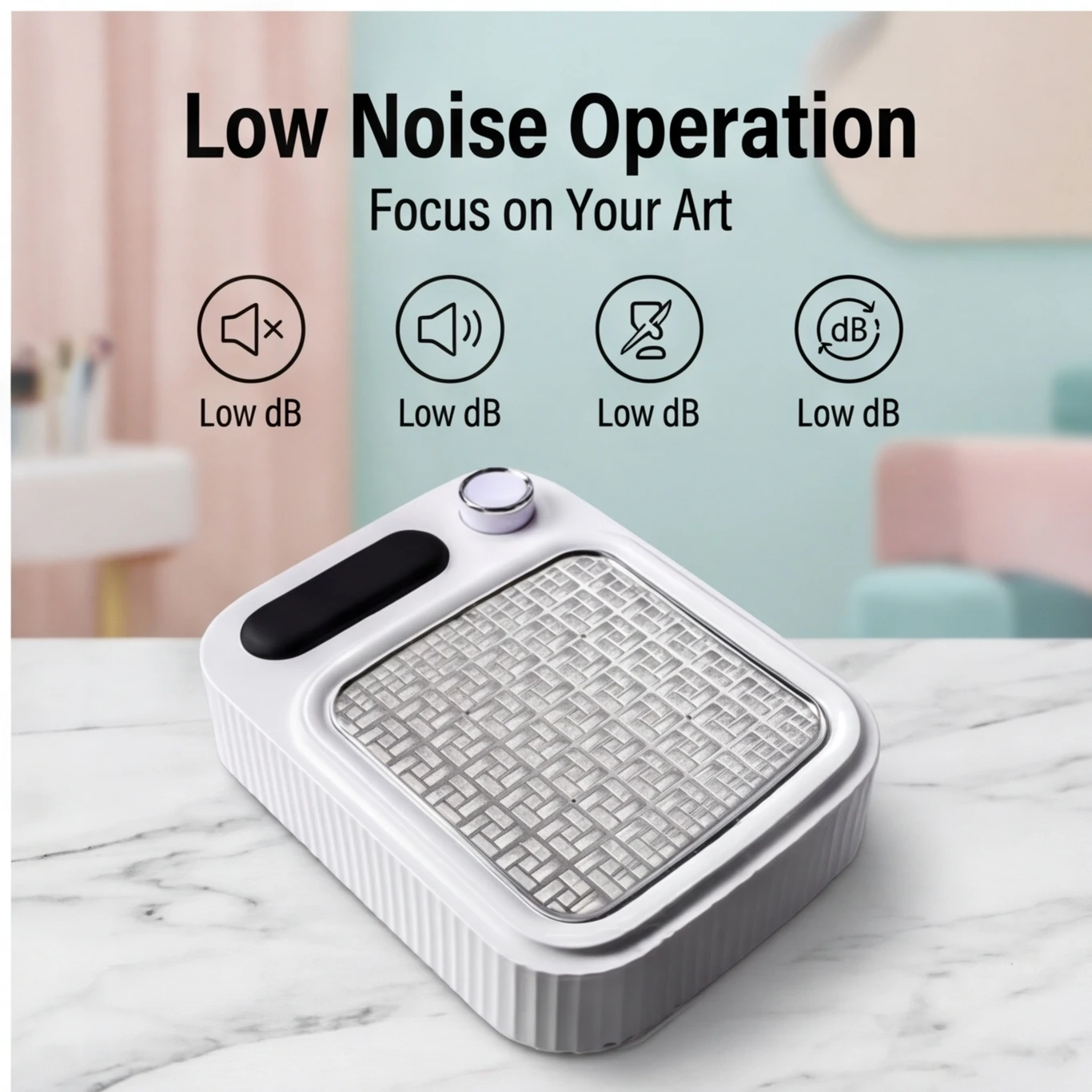 

Reusable Filter Low Noise Nail Dust Vacuum – Professional Collector for Gel Art Polish, Salon Equipment