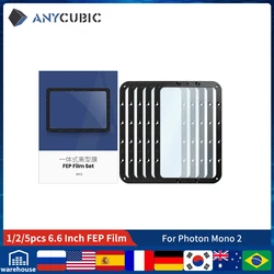 ANYCUBIC-Juego de película FEP para impresora 3D, película de liberación integrada de fotones Mono 2, LCD, piezas de impresora de resina, 6,6 pulgadas, 1/2/5 piezas