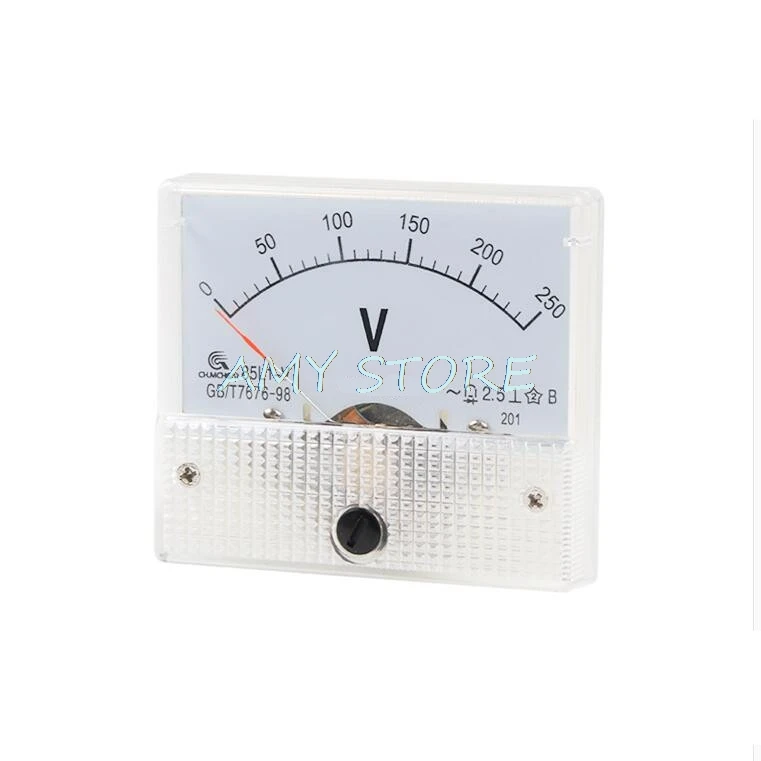 AC Analog Meter Panel 250V Volt Rectangle Meter Ammeters 85L1 0-250V Gauge 63mm x 54mm x 58mm