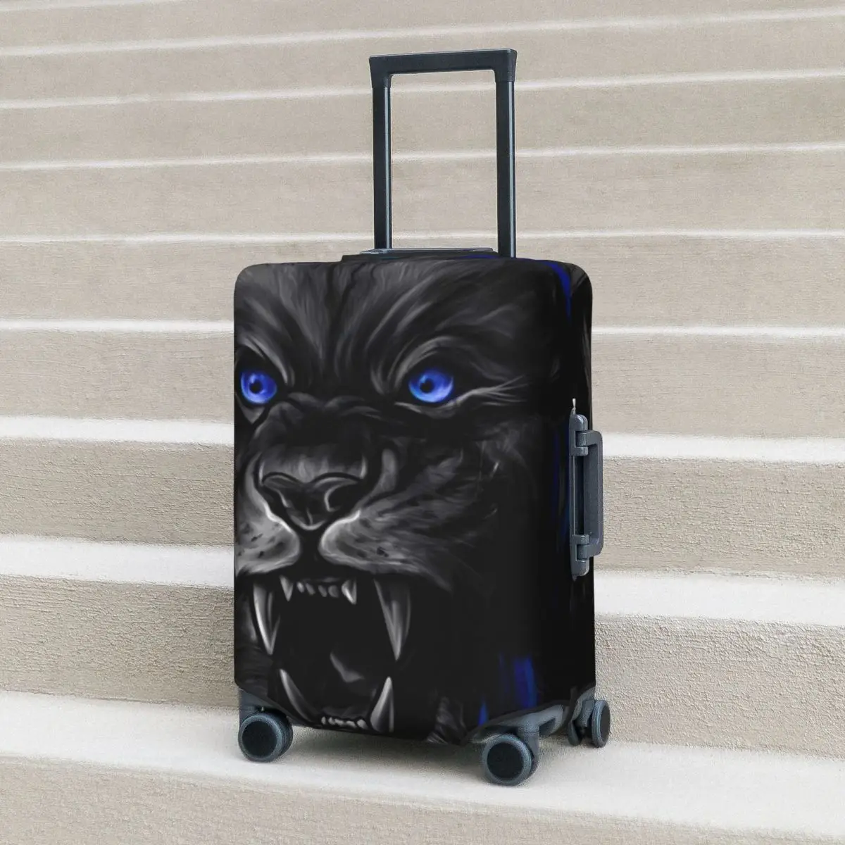 Oil Hand Painting Suitcase Cover Animal Lion Head Travel Protector Holiday Useful Luggage Accesories