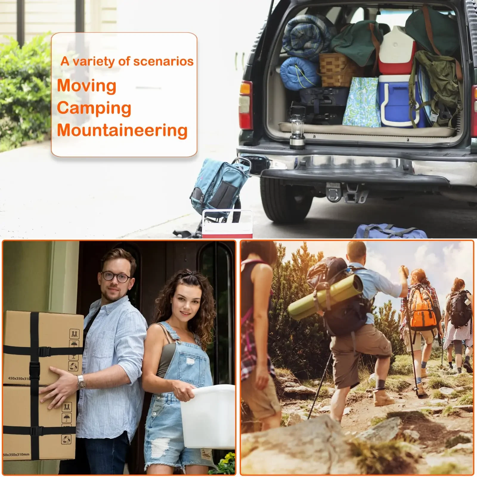 4/8개 전술 배낭 어깨끈 압축 고정 시스템 조절 가능한 레이어 보드 캐리어 기어 캠핑 아웃도어