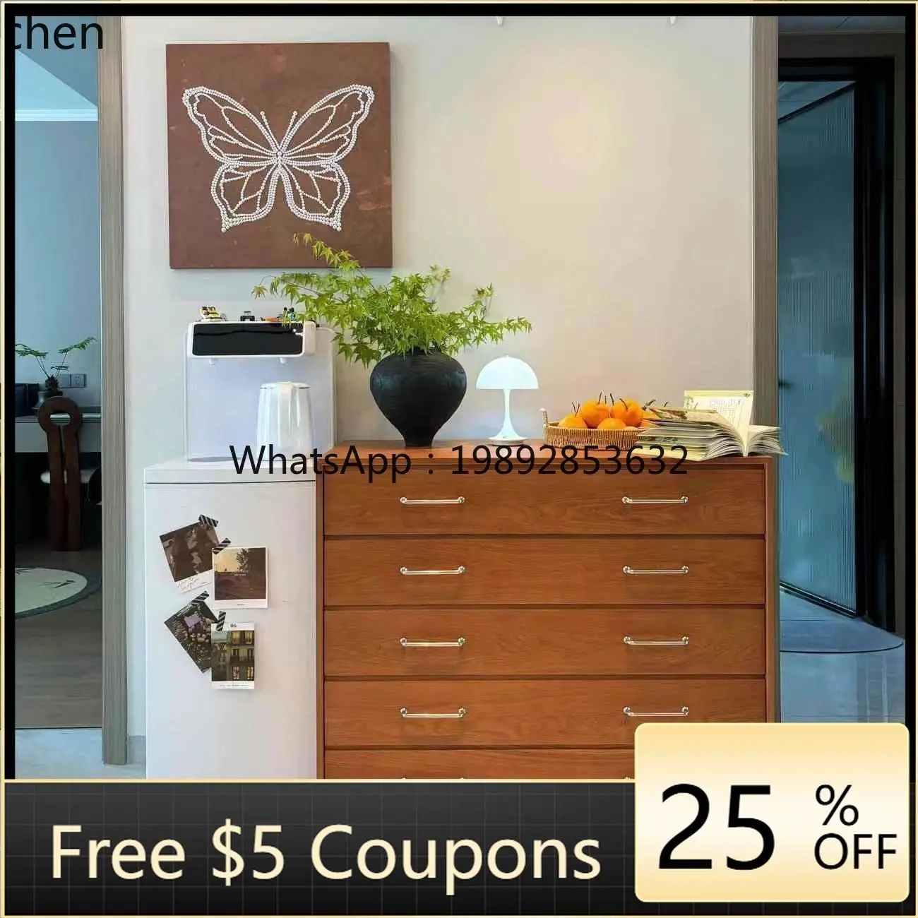 

ii solid wood home dining side sofa side cabinet living room storage bedroom chest cabinet retro chest cabinet