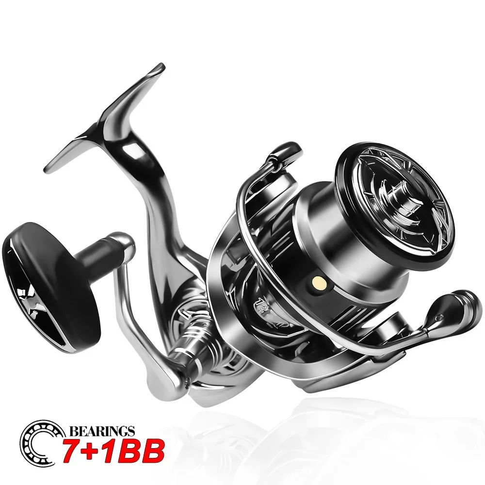 Luya Spinning Wheel 7+1BB CNC Metal Rocker Arm 5.5:1 Max 7kg Fishing Line Wheel Sea Fishing Boat Tackle Lure Anchor Long Throw