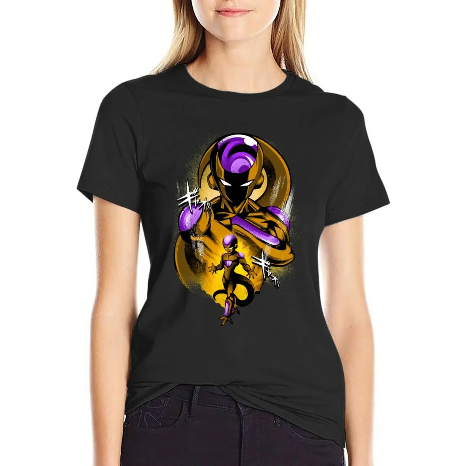 

FriezaGold T-Shirt Short sleeve tee tops blanks Blouse womans clothing