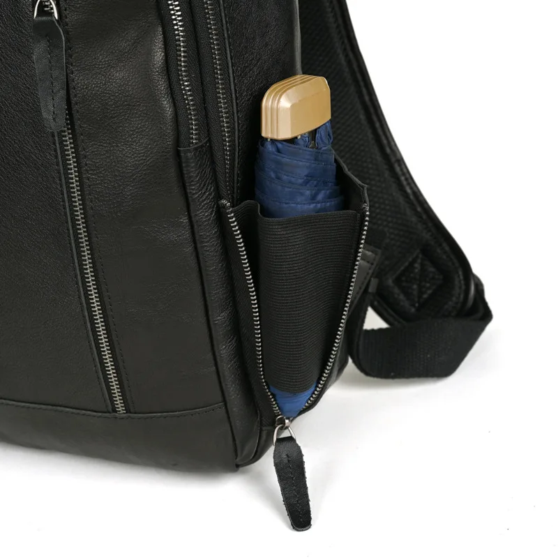 LD-Crazy Horse Cowhide Men's Bag Casual Leather Retro Head Layer Cowhide Backpack 16 inch Computer Bag