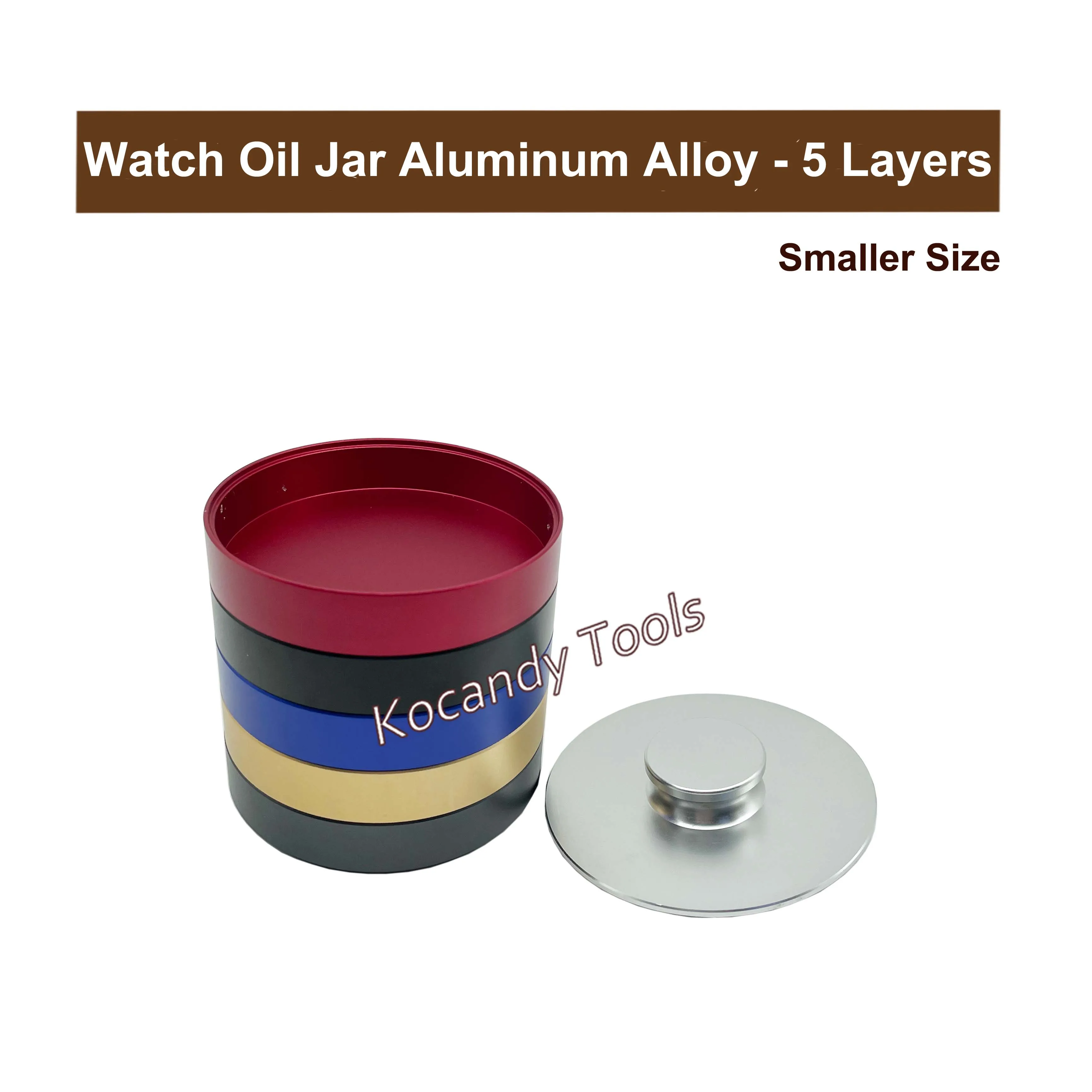 Watch Oil Washing Jar Small Sizes Aluminium Alloy 5 Layers Watch Movement Maintenance Repair Cleaning Tool