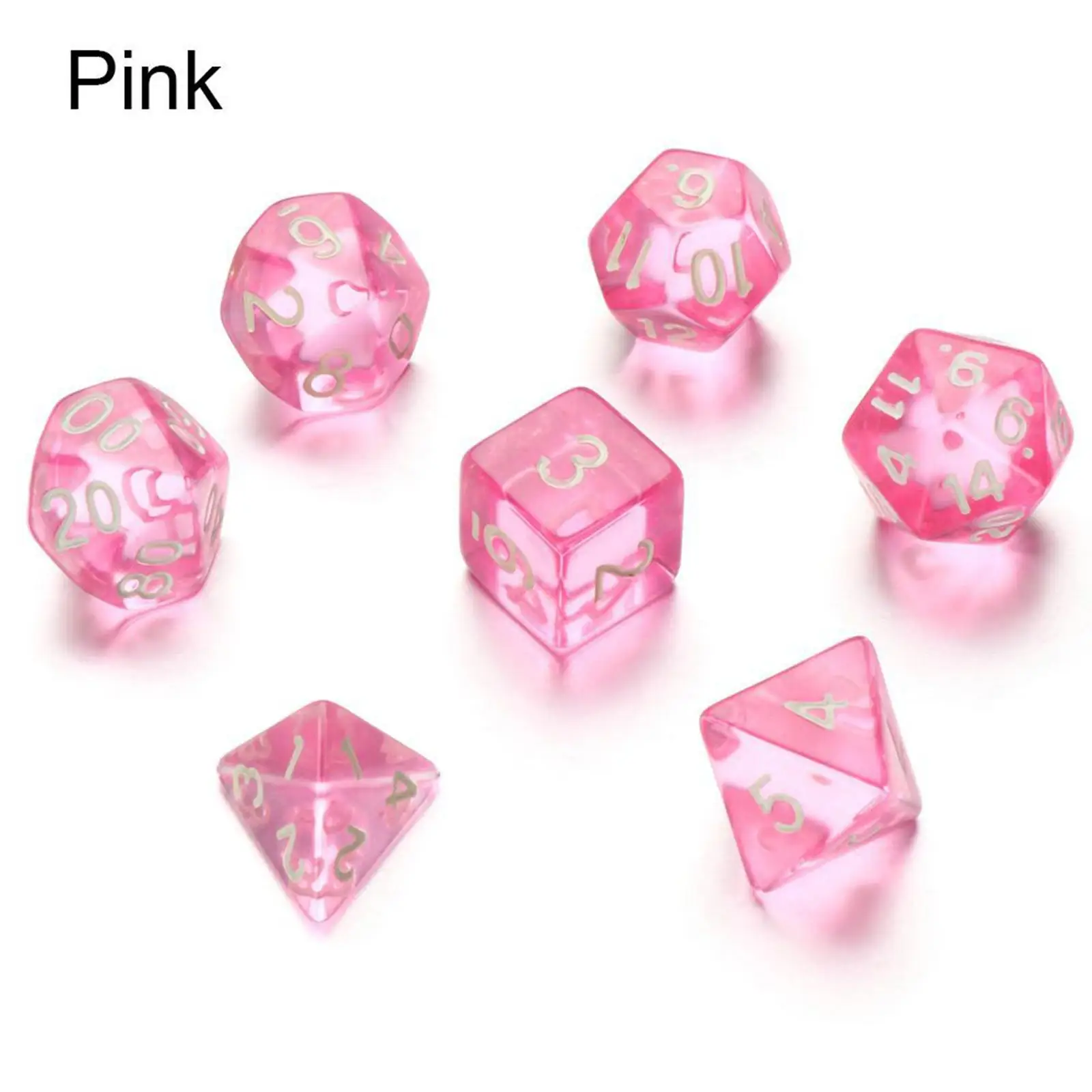 

7 Pieces Polyhedral Dices Set, Game Dices, D4 D8 D10 D6 D12 D20, Entertainment Toy
