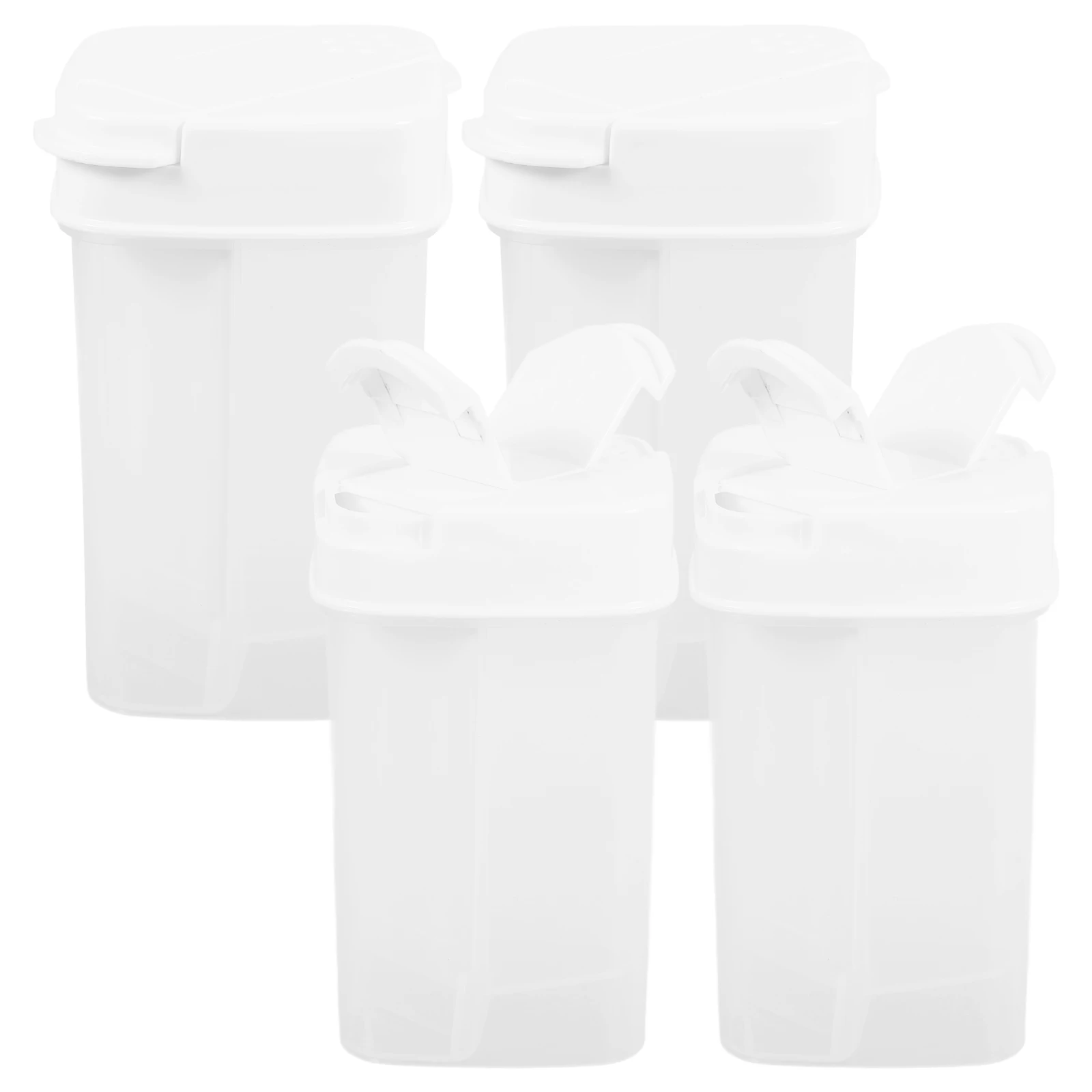 

4Pcs Spice Container Salt Pepper Shaker Kitchen Seasoning Jar Transparent Storage Canister Reusable Household Travel Sugar