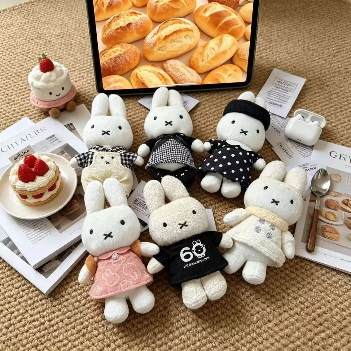 Anime Lucky Rabbit Plush Doll Miffy Bunny Pendant Cute Girly Heart Bag Lovely Kawaii Sweet Personality Creativity Little Fresh