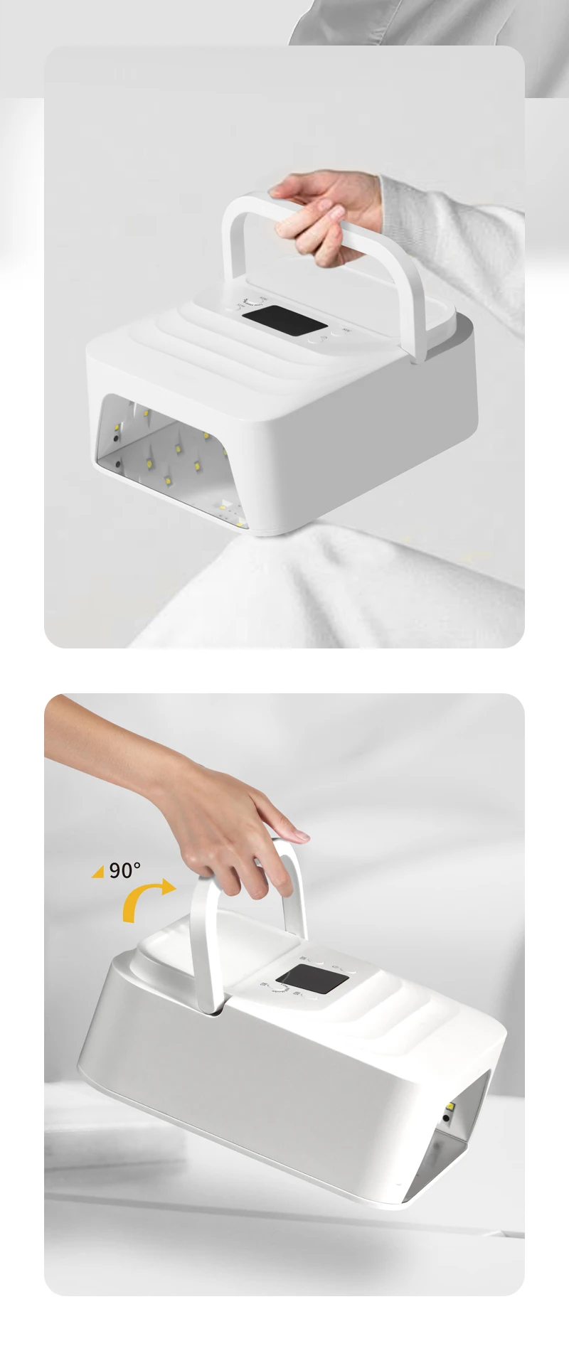 เครื่องอบเล็บ NEWGAGA 48 LED แบบชาร์จไฟได้ พร้อมหูหิ้ว สำหรับอบเจลทุกชนิด แบบพกพาไร้สาย