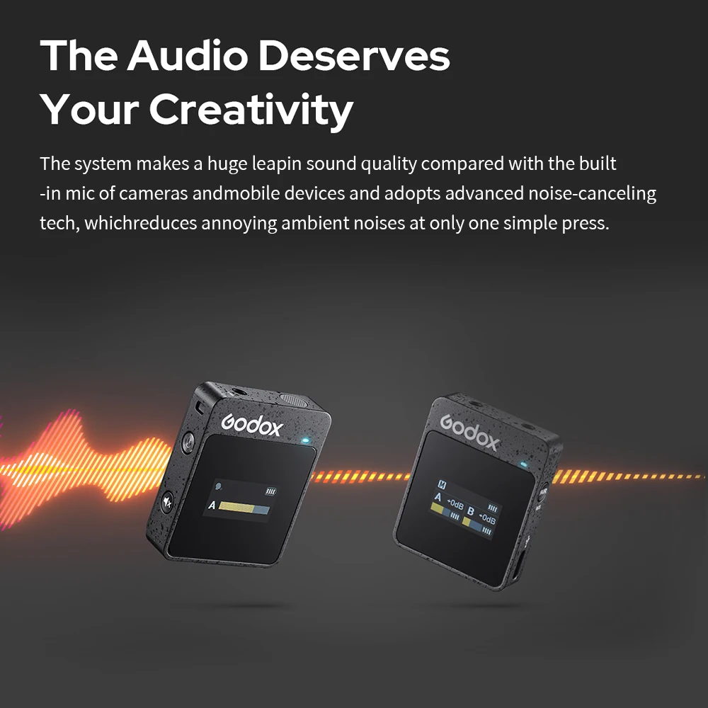 Godox Movelink II 2.4Hz M1 M2 Wireless Microphone Camera Mobile Phone Radio Collar Clip type