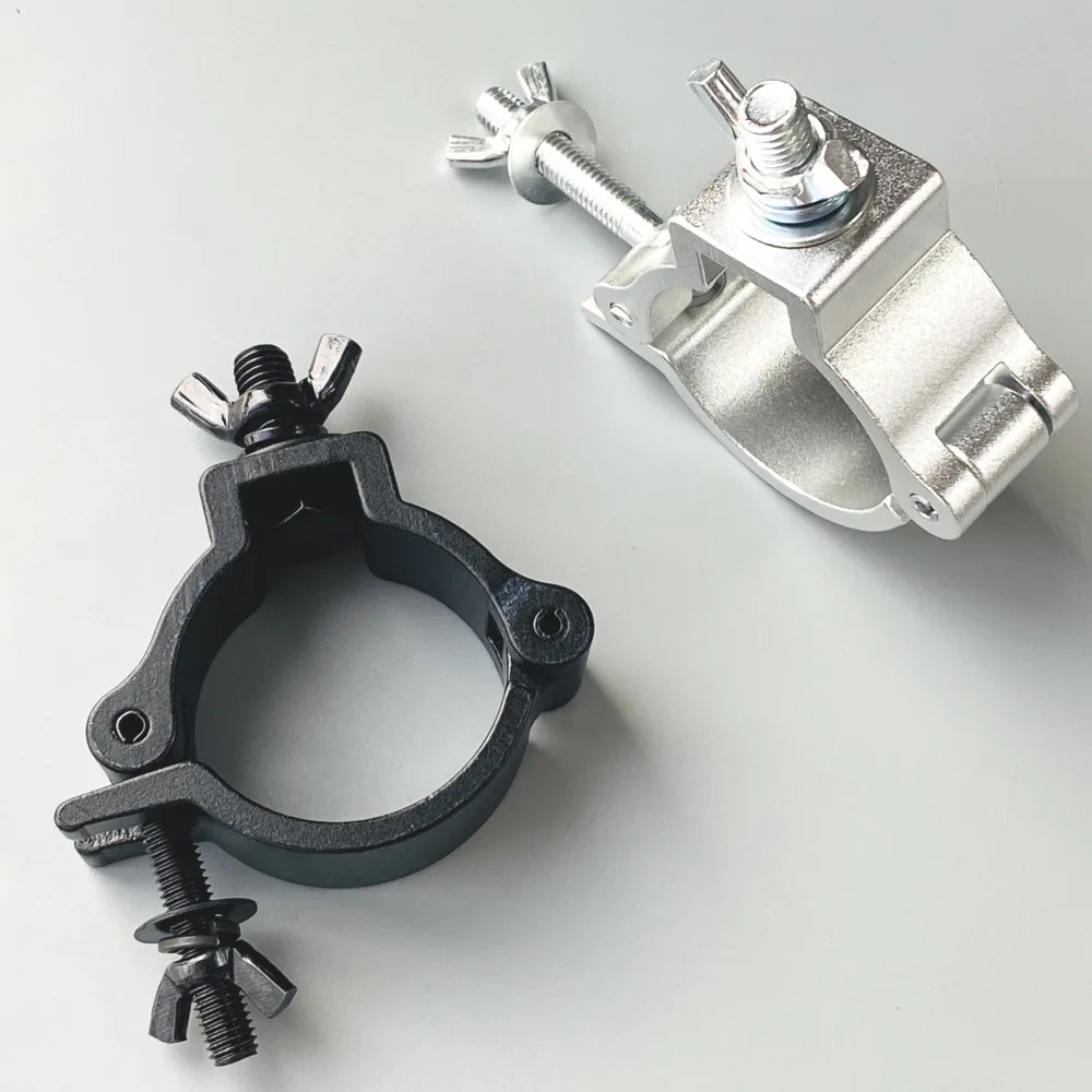 Abrazadera de luz con cabezal móvil LED OD 48-52mm, abrazadera O, soporte de gancho de montaje de aleación de aluminio, accesorio de abrazaderas resistentes para luz de escenario de DJ