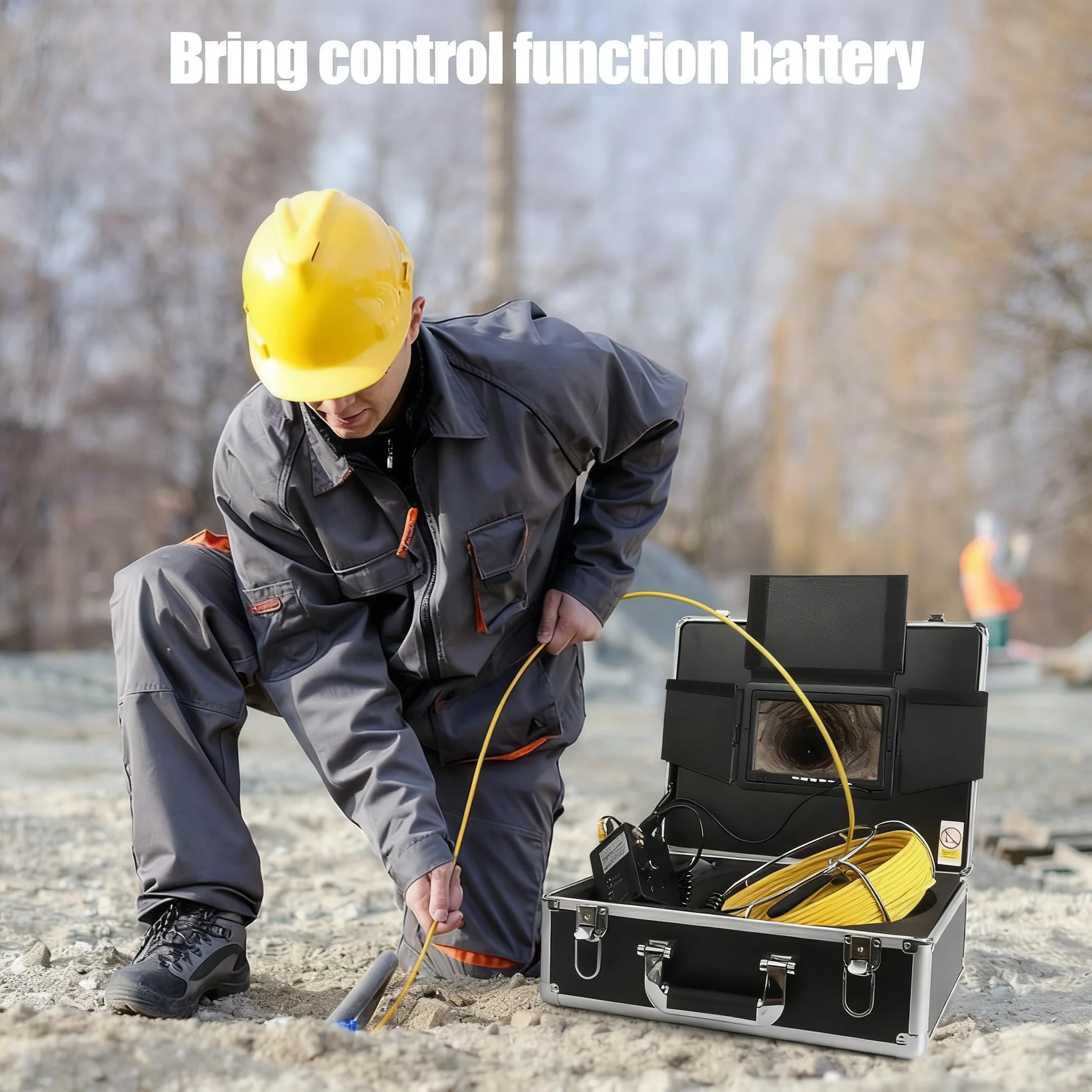 كاميرا فحص الأنابيب اللاسلكية WiFi مقاس 7 بوصات مع محدد موقع 512 هرتز وتوازن تلقائي 17/22 مم كابل 20-50 متر DVR بطارية 8 جيجابايت 4500 مللي أمبير في الساعة #6