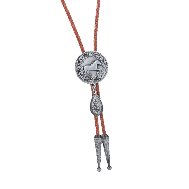 Western Embossing Pendant Bolo Tie Formal Neckwear Concert Tie Rodeos Necktie Drop shipping