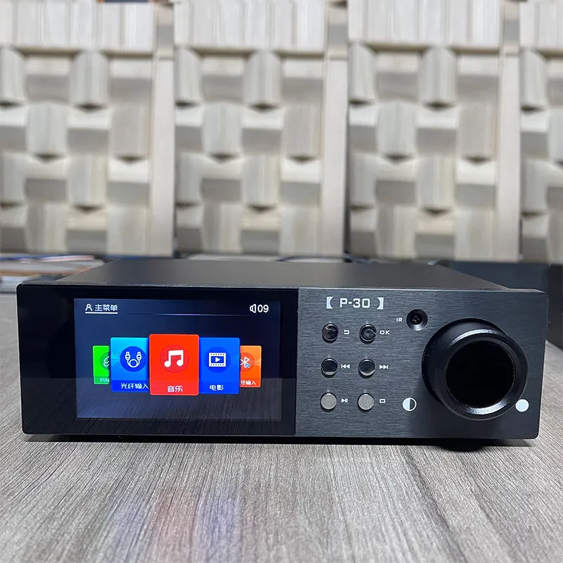 Lossless Master Player Dual ES9038Q2M Hard Disk SD Card U Disk Bluetooth 5.4digital Audio Player 220/110v Silvery/Black P30