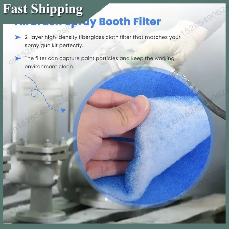 -ABKM Airbrush Hobby Airbrush Spray Booth Filter Set, Fiberglass Booth Replace Filter Compatible For Master, Paasche 2 Pieces