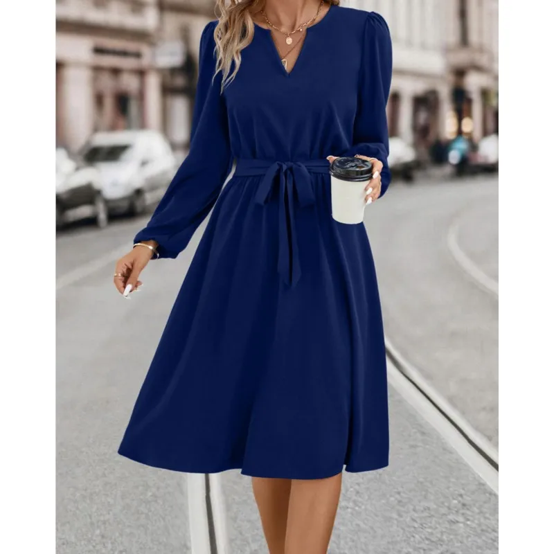 2024 Lady Green Dress Casual Pullover Midi Dress Korean Clothes Women Pullvoer Vestidos Robe Femme Chic Et Élégante Streetwear