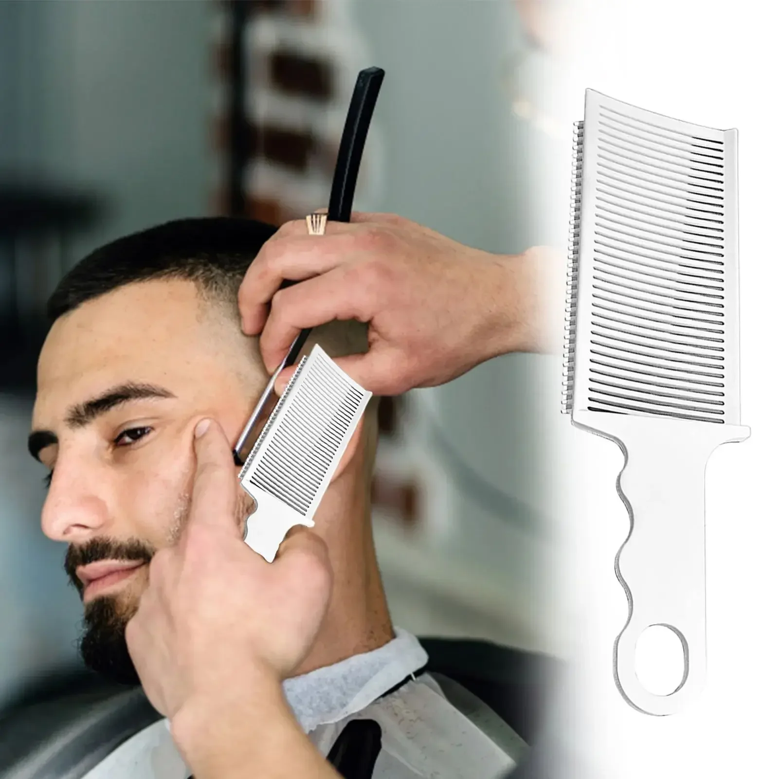 Fading Comb Professional Barber Clipper Blending Flat Top Hair Cutting Comb for Men Heat Resistant Fade Comb Salon Styling Tools