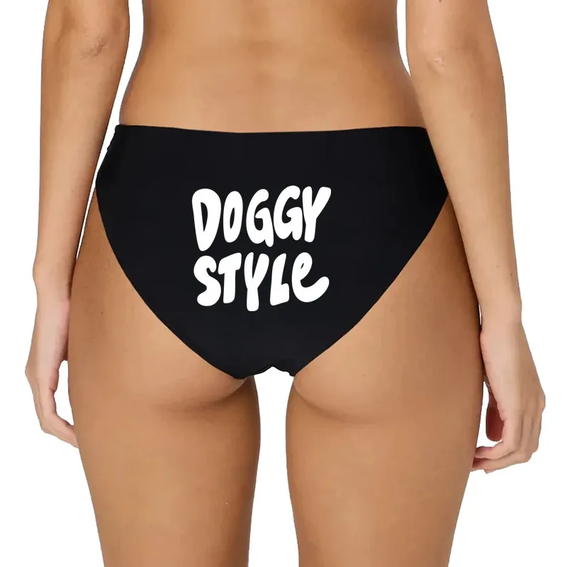 ملابس داخلية نسائية مثيرة مضحكة بأحرف على طراز DOGGY ملابس داخلية نسائية مريحة ملابس داخلية مثيرة بدون خياطة ملابس داخلية بيضاء للسيدات