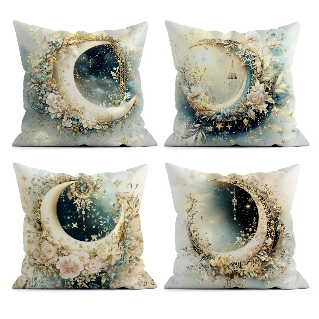 1pcs Ramadan decoration pillowcase Ramadan gift flower Crescent Moon pattern design Sofa cushion cover home room decoration