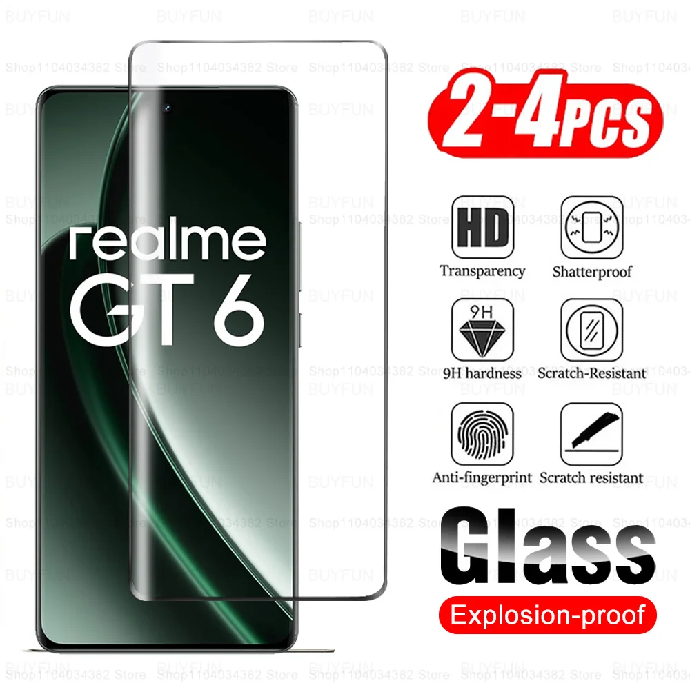 2-4Pcs Curved Glass For Realme GT 6 Screen Protector Realmy GT 6T Neo6 SE Neo 6SE GT6 T GT6T Neo6SE 5G Tempered Protective Film