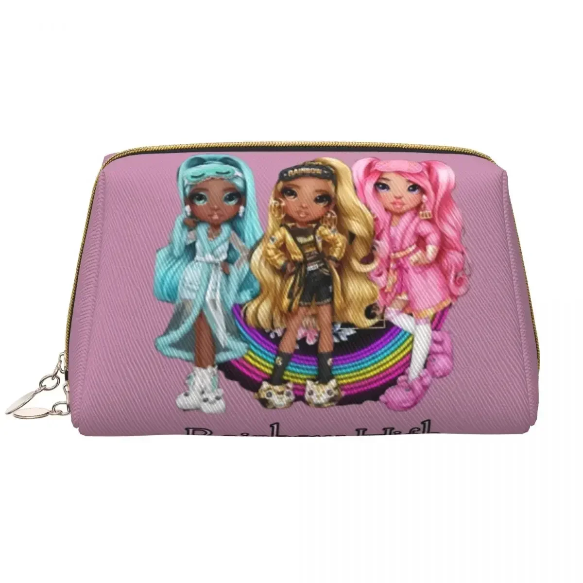 

Rainbow High Dolls Toiletry Bag Portable Cartoon Animation Cosmetic Makeup Organizer for Women Beauty Storage Dopp Kit Case