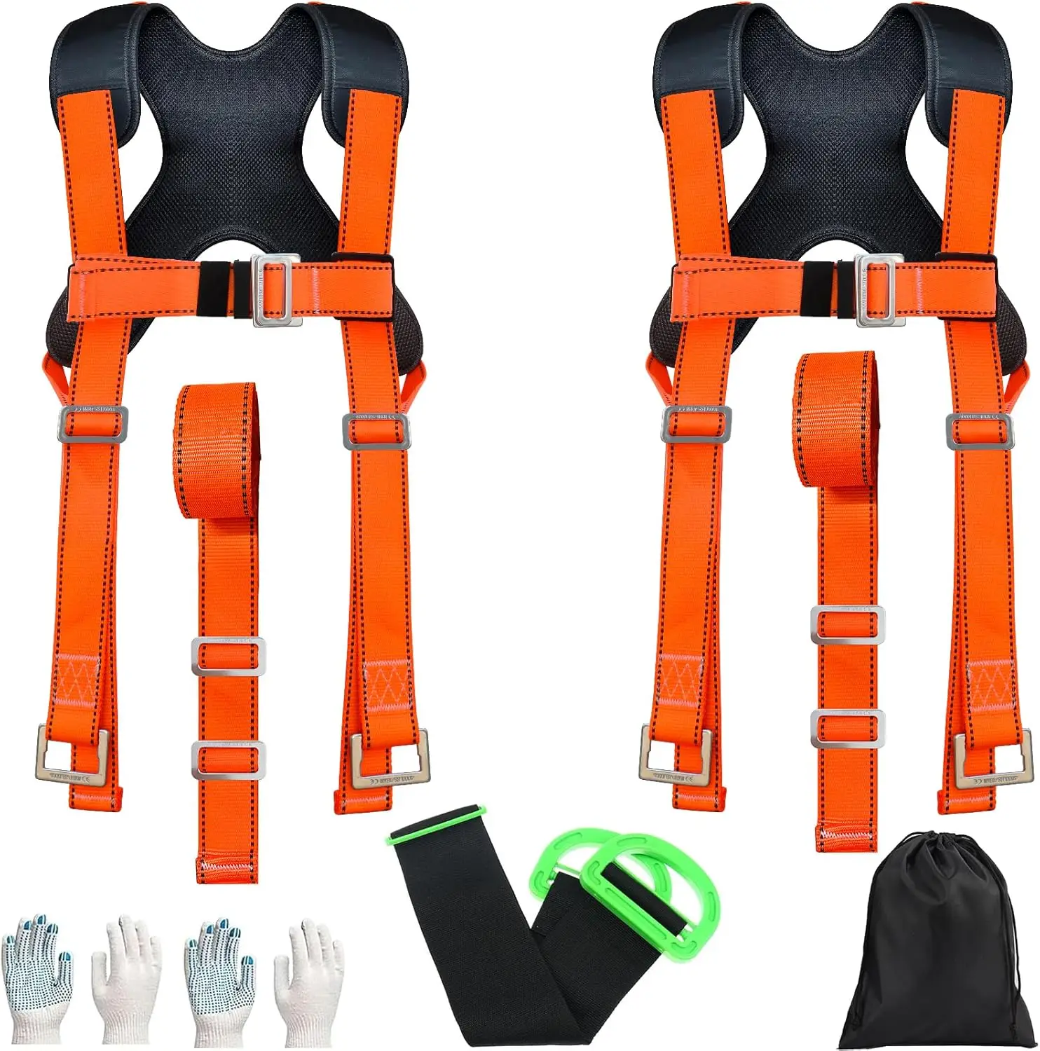 Upgraded Furniture Moving Straps with Chest Buckle, Adjustable for Mattresses and Appliances, Supports Up to 1200LBS