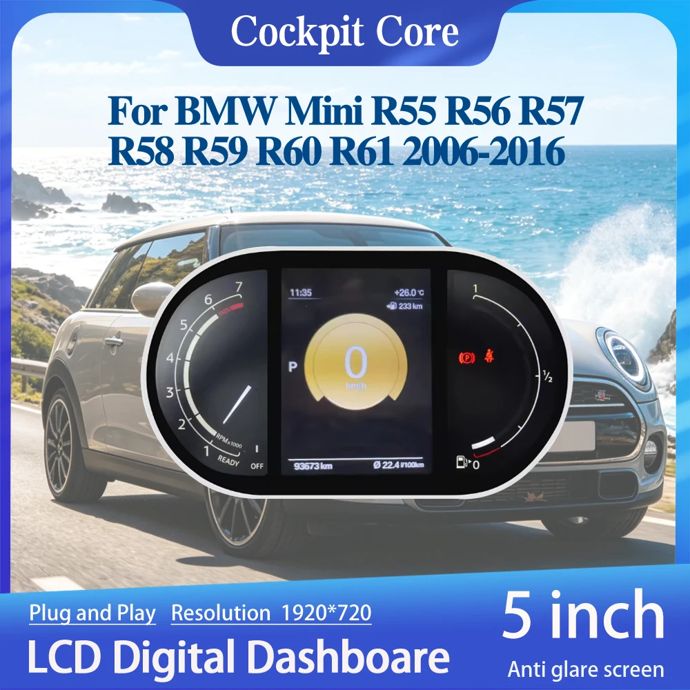 For BMW Mini R Series R55 R56 R57 R58 R59 R60 R61 2006-2016 Digital Cluster Dashboard Speedometer Virtual Cockpit