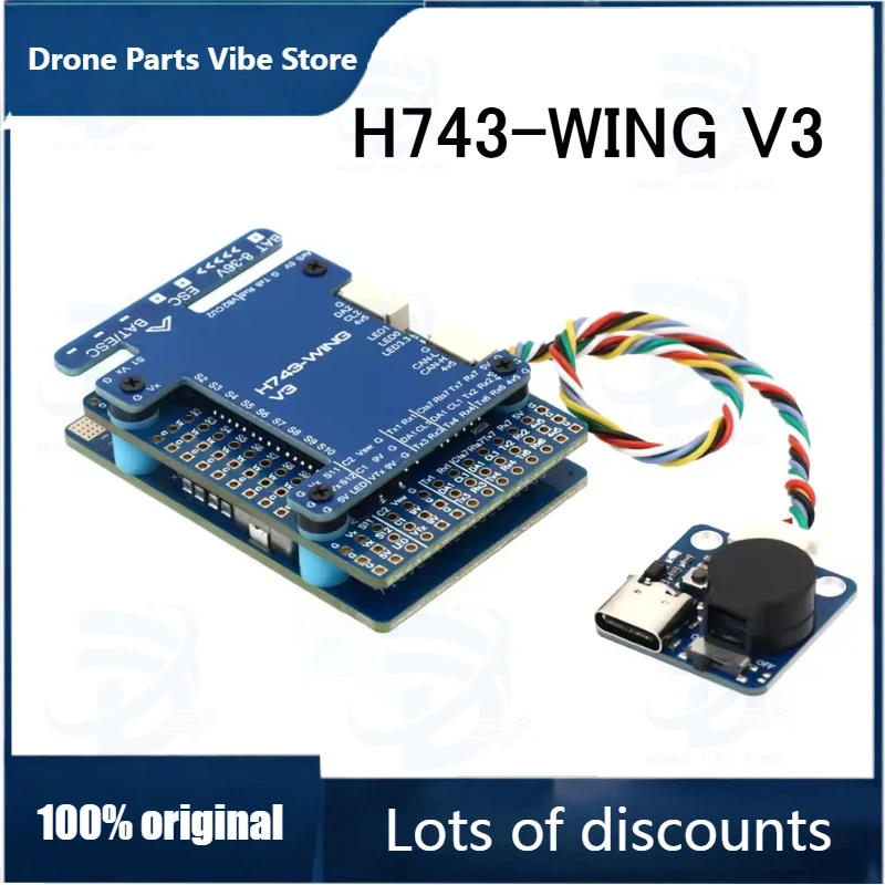 

Fy1pcs for H743-WING V3 STM32H743VIT6 plane MATEK System Built-in OSD Baro Flight Controller For Multirotor Fixed-Wing Drone Gif