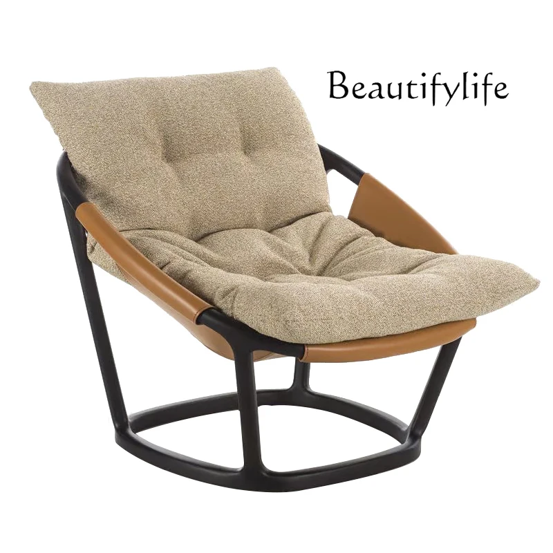 

Italian minimalist North American black walnut leisure chair single sofa living room balcony lazy recliner