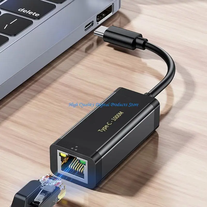 

U2JE USB C to Ethernet Adapter LAN Networking USB C to RJ45 Gigabit Ethernet Adapter