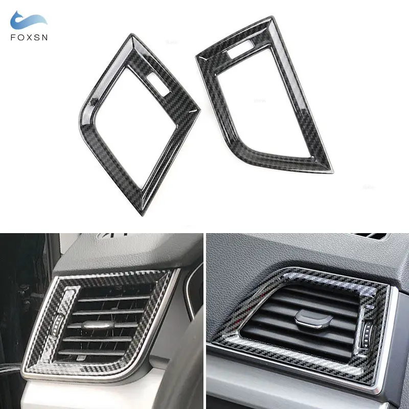 

Car Styling ABS Carbon Fiber Texture Dashboard Panel Side Air Outlet Vent Frame Cover Trim For Audi Q5 Q5L FY 2018 - 2021 LHD