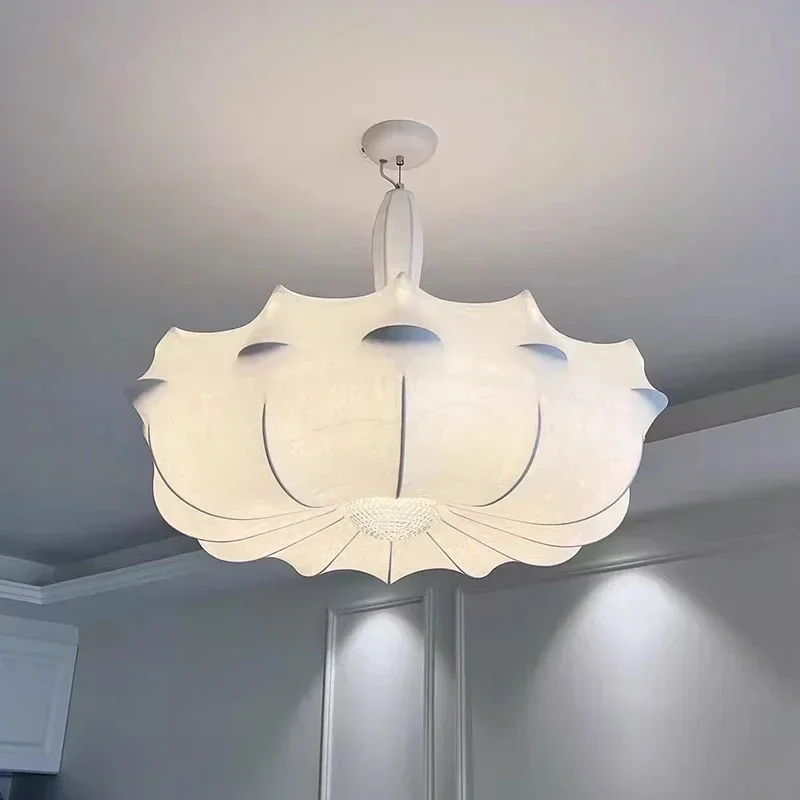 

Nordic Wabi Sabi Silk Chandelier Lighting Living Room Restaurant Bedroom Bar Ceiling Pendant Lights E27 Home Decor Lamp Fixtures