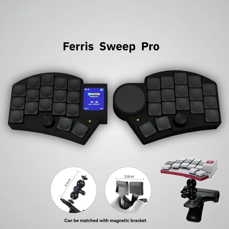 Ferris Sweep Pro Split Keyboard Customized Wireless 34 Keys Low Profile Trackpad Keyboard Gaming and Office Mechanical Keyboards