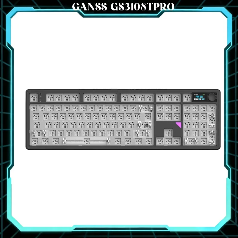 GANSS GS3108T Pro Mechanical Keyboard Kit Tri-Mode Bluetooth 2.4G 108 Keys Hot-swap South-facing RGB Full Size Custom Barebone
