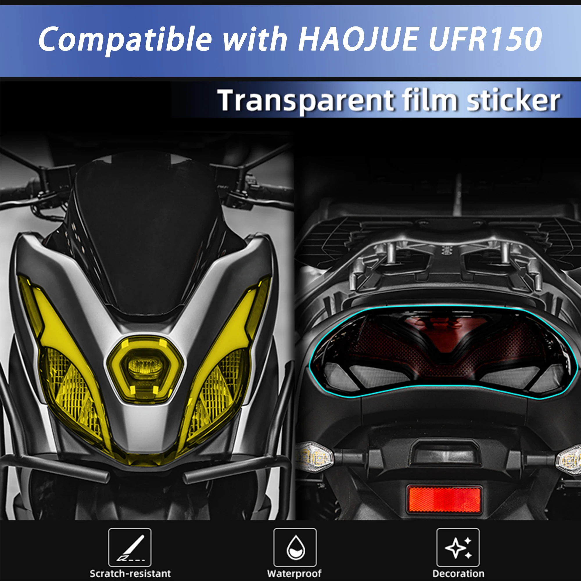 Motorcycle Dashboard Screen Protector Compatible with HAOJUE UFR150 Self Healing Anti Glare Waterproof Instrument Film Sticker