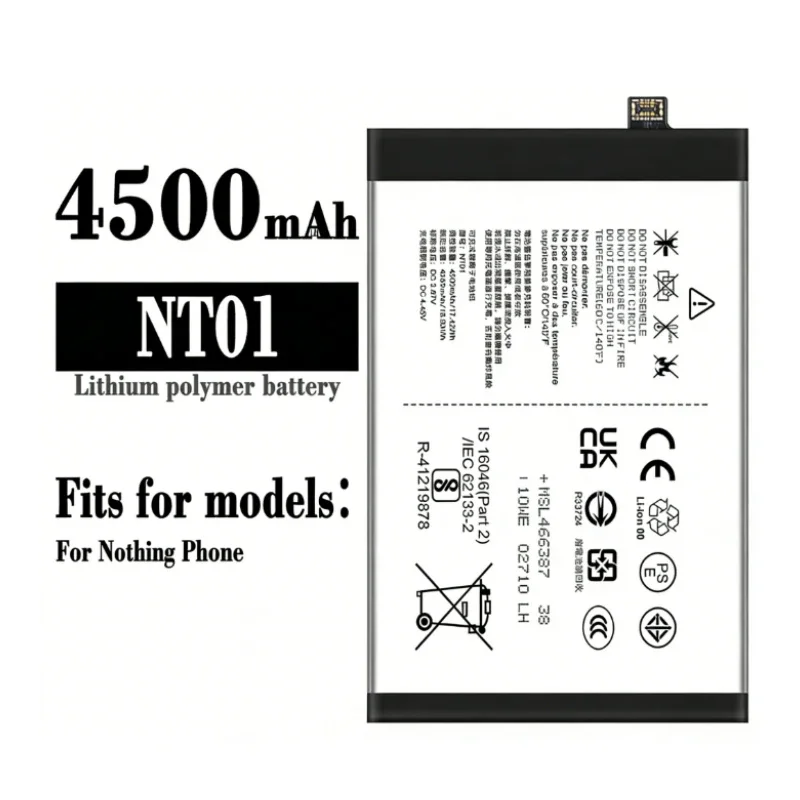 3.87V 4500mAh Replacement Li-Polymer Battery NT01 Compatible with Nothing Phone 1 Mobile Phone